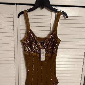 INC International Concepts Gold Sequin Camisole